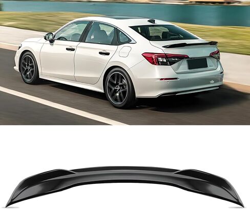Rear Roof Spoiler Wing Compatible with Honda Civic 2022 2023 2024 2025 Hatchback Glossy Black,Vehicle Shark Fin Shape Cover,ABS Window Visor Spoiler Wing (2 pcs) in Saudi Arabia