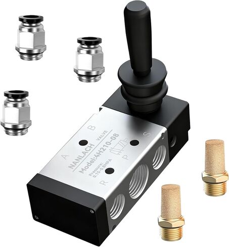 NANLACH هوائي 1/4 "NPT 5 طريقة 2 موقف الهواء اليد رافعة تعمل صمام هوائي الملف اللولبي صمام التحكم اليدوي دفع سحب 4H210-08 in Kuwait