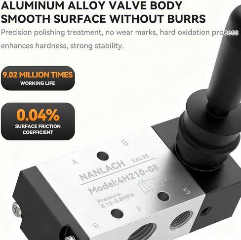 NANLACH هوائي 1/4 "NPT 5 طريقة 2 موقف الهواء اليد رافعة تعمل صمام هوائي الملف اللولبي صمام التحكم اليدوي دفع سحب 4H210-08 in Kuwait