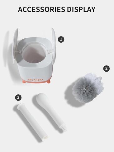 HOLAMOPA Toilet Bowl Brush and Holder Set, Toilet Cleaner Brush with Automatic Dripping-Free Holder, Rugged Handle and Enduring Bristles for Bathroom and Small Spaces Cleaning, (White, 1 Pack) in Saudi Arabia
