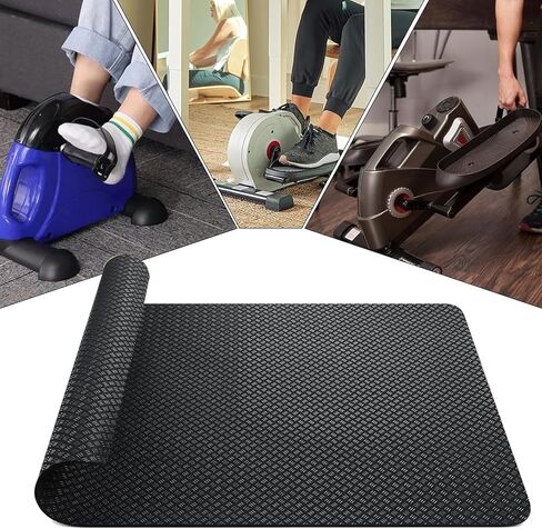 Double-Sided Non-Slip Workout Mat for Ellipse Machine Leg Exerciser Thick Exercise Mat for Under Desk Elliptical Treadmill Mat Home Floor Protection Gym Mat in Saudi Arabia
