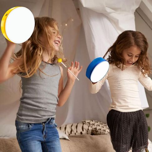 10 Pcs Kids Hand Drums Wood Frame Drum Set with Drum Stick 12 Inch 10 Inch 8 Inch 6 Inch 4 Inch Multicolor Percussion Musical Instruments for School Kids Adults Beginners Home Party Supplies in Kuwait