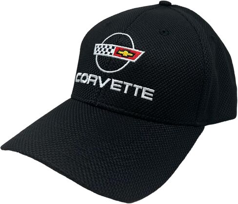C6 Corvette Embroidered Stretch Fit Hat - Chevrolet Automotive Racing Cap Black in Kuwait