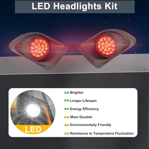مجموعة إضاءة LED فاخرة لـ Yamaha Drive 2 (2017-Up)، ترقية قانونية للشارع مع إشارات الانعطاف والقرن وأضواء الفرامل والحزام، مجموعة إضاءة عربة الجولف عالية السطوع لموديلات الغاز والكهرباء in Kuwait