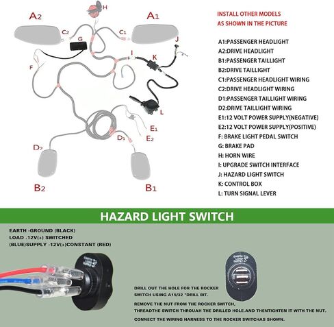 مجموعة إضاءة LED فاخرة لـ Yamaha Drive 2 (2017-Up)، ترقية قانونية للشارع مع إشارات الانعطاف والقرن وأضواء الفرامل والحزام، مجموعة إضاءة عربة الجولف عالية السطوع لموديلات الغاز والكهرباء in Kuwait