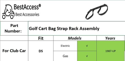Golf Cart Bag Strap Rack Ass for 1987-Up Club Car DS Gas & Electric Golf Carts Replacement #1013935 in Saudi Arabia