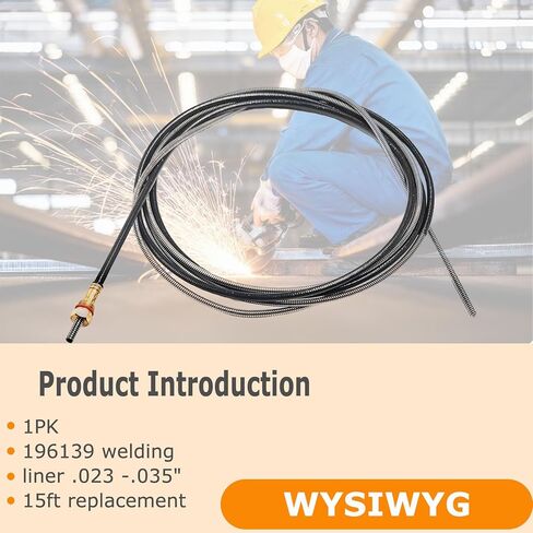 196139 بطانة لحام لبنادق لحام MIG من سلسلة Hobart H & Miller M، 15FT .023 "- .035" استبدال بطانة القناة لأجزاء Mig Welder، بطانة كابل اللحام لمعظم اللحامات MIG للمعالج الحالي 194010 in Kuwait