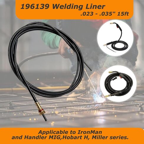 196139 بطانة لحام لبنادق لحام MIG من سلسلة Hobart H & Miller M، 15FT .023 "- .035" استبدال بطانة القناة لأجزاء Mig Welder، بطانة كابل اللحام لمعظم اللحامات MIG للمعالج الحالي 194010 in Kuwait