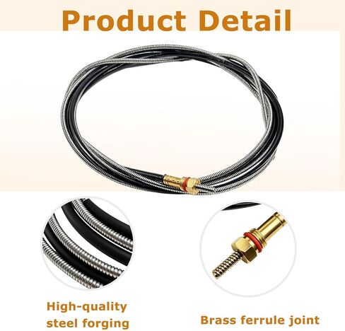 196139 بطانة لحام لبنادق لحام MIG من سلسلة Hobart H & Miller M، 15FT .023 "- .035" استبدال بطانة القناة لأجزاء Mig Welder، بطانة كابل اللحام لمعظم اللحامات MIG للمعالج الحالي 194010 in Kuwait