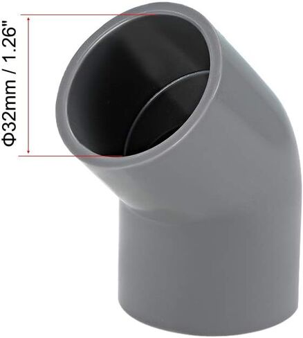 تركيب أنابيب PVC من uxcell مقاس 45 درجة، مقبس رمادي 32 مم، قطعتان in Kuwait