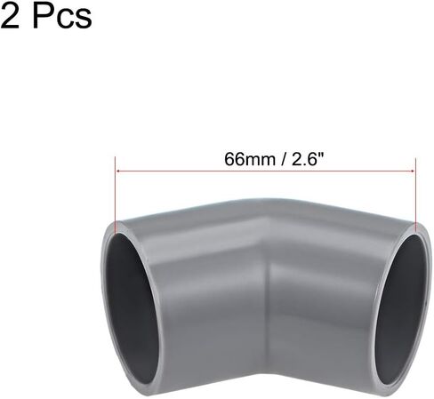 تركيب أنابيب PVC من uxcell مقاس 45 درجة، مقبس رمادي 32 مم، قطعتان in Kuwait
