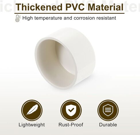 uxcell 4 قطع من تركيب غطاء نهاية الأنبوب PVC، 2.5 بوصة من درجة الأثاث، غطاء نهاية الأنبوب، محول توصيل الأنابيب، تركيبات مقبس توصيل أنابيب الصرف الصحي، حديقة DIY، أبيض in Kuwait