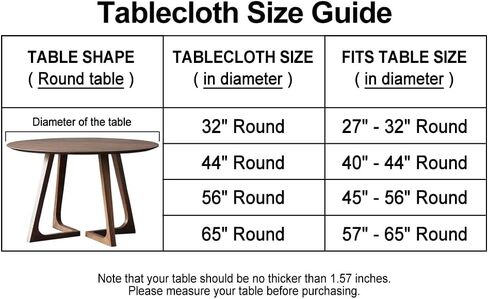 LIBERECOO Round Vinyl Fitted Tablecloth with Flannel Backing Elastic Edge Table Cover Waterproof Stain-Resistant Wipeable Tablcloths Fits 45-56" Round Tables in Saudi Arabia