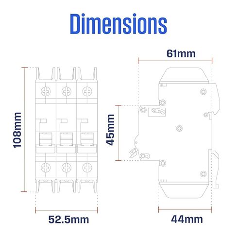 Westinghouse UL 489 AC Miniature Circuit Breaker, 3 Amp, 3 Pole, C Curve, 480Y/277V AC, 10kA SCCR, Thermal Magnetic Trip, DIN Rail Breaker, White, WMBB3C03-1 in Saudi Arabia