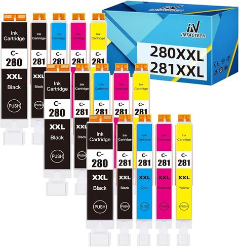 PGI-280 XXL CLI-281 XXL Compatible Ink Cartridges Replacement for Canon 280 281 Work with Pixma TR8620a TR8620 TS702a TS9520 TS9521C TR8520 TS6220 TS6320 TS8220 (10-Pack, PGBK/BK/C/M/Y) in Kuwait