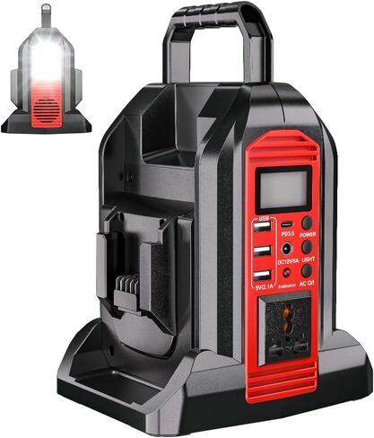 Choerinton 350W Power Inverter Compatible with Ryobi 40V Battery Power Supply Inverter DC 40V to AC 110~120V with AC Output, 3*USB, Type-C, DC Output, LED Light for Camping Emergency in Saudi Arabia