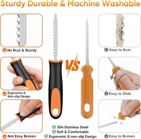 NESSTU Pumpkin Carving Kit with Stencils: 31 PCS Halloween Pumpkin Carving Tools - Professional Pumpkin Carving Set - Heavy Duty Stainless Steel Jack-O-Lanterns Pumpkin Carving Knife for Kids Adults in Saudi Arabia