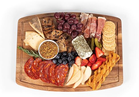 PICNIC TIME NCAA Ovale Acacia Cutting Board, Charcuterie Board Set with Juice Groove for SpillS, Wood Serving Platte, (Acacia Wood) in Saudi Arabia