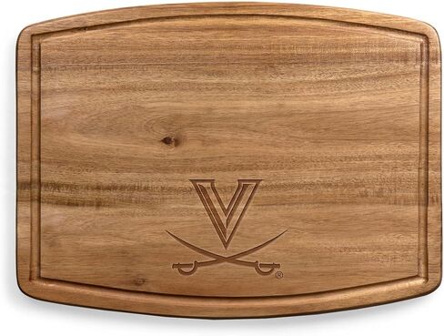 PICNIC TIME NCAA Ovale Acacia Cutting Board, Charcuterie Board Set with Juice Groove for SpillS, Wood Serving Platte, (Acacia Wood) in Saudi Arabia