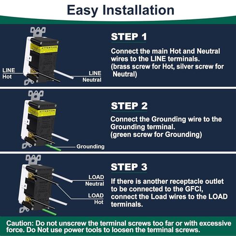 مخرج BESTTEN GFCI 15 أمبير بتصميم نحيف للغاية، منفذ كهربائي GFI مع مؤشر LED، وعاء GFCI غير مقاوم للتلاعب، لوحة حائط متضمنة، معتمد من ETL، 10 عبوات، أبيض in Kuwait