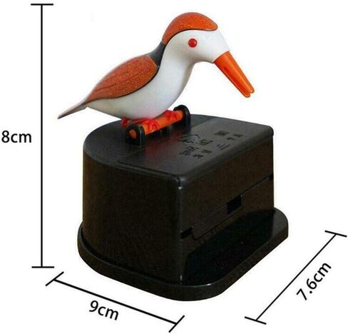 Bird Toothpick Dispenser, Automatic Toothpick Holder Dispenser, Tooth Picks Holder Dispenser Kitchen Gadgets(Orange) in Saudi Arabia