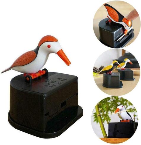 Bird Toothpick Dispenser, Automatic Toothpick Holder Dispenser, Tooth Picks Holder Dispenser Kitchen Gadgets(Orange) in Saudi Arabia