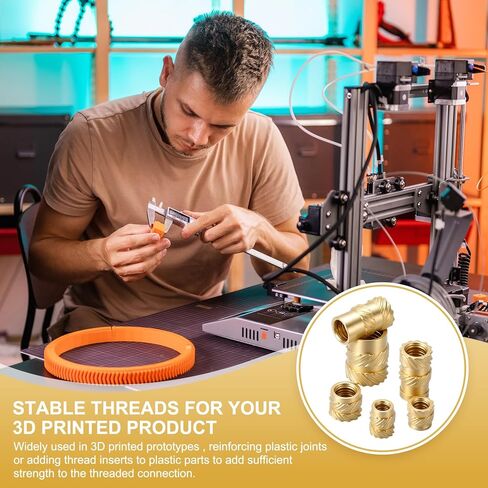 MECCANIXITY 15 Pcs Threaded Inserts, 1/4"-20UNC x 6mm l x 8mm OD Pure Brass Knurled Nuts Female Threaded Heat Set Inserts Embedment Nut for 3D Printing Components Plastic Materials in Saudi Arabia