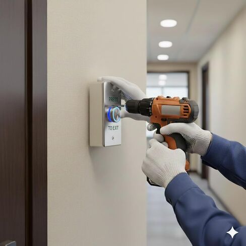 زر ضغط للخروج عالي التحمل - زر خروج مقاوم للماء IP67 مع مؤشر LED، جهات اتصال NO/NC/COM، مفتاح تحرير باب مثبت على سطح الفولاذ المقاوم للصدأ للمكاتب والمتاجر والمباني التجارية in Kuwait