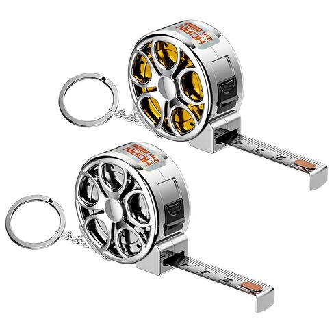 Compact 2m Stainless Steel Tape Measure Metric + Imperial Double-Sided Scale with Keychain - Durable, Waterproof Mini Ruler - Ideal for DIY, Office & Woodworking Projects (2 PCS) in Saudi Arabia