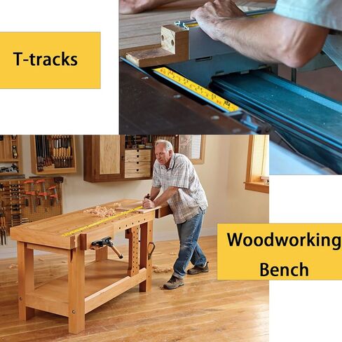 2 Pcs Steel Self-Adhesive Measuring Tape,39 Inch Left-to-Right Sticky Measure Tape with Adhesive Backing Double Scale Sticky Tape Measure Workbench Ruler for Work Woodworking, Saw, Drafting Table in Saudi Arabia