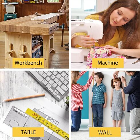 2 Pcs Steel Self-Adhesive Measuring Tape,39 Inch Left-to-Right Sticky Measure Tape with Adhesive Backing Double Scale Sticky Tape Measure Workbench Ruler for Work Woodworking, Saw, Drafting Table in Saudi Arabia