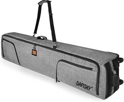 DAFISKY Ski Bags for Air Travel - Ski Bag with Wheels Fit Single Snowboard or Double Skis up to 175 or 190 cm All-Round Padded Protection for Boots, Helmet, Ski Gear in Saudi Arabia