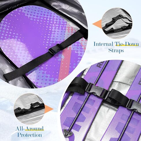 PolarcoForgeco Rolling Ski Bag for Air Travel, Snowboard Bag with Wheels, 900D Extendable 155-185CM Wheeled Ski Bag All-Round Padded Protection, for Snowboard, Double Skis, Boots, Helmet in Saudi Arabia