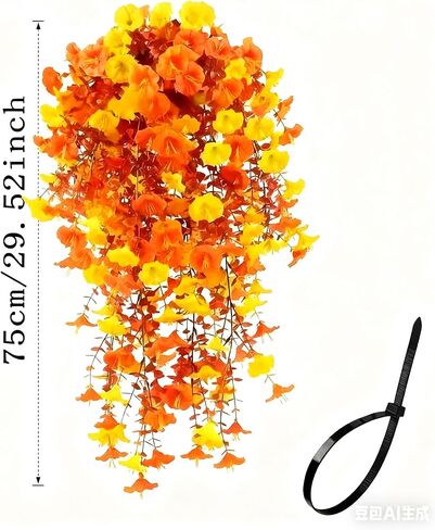 AirSun Artificial Morning Glory Flower Vines, 2pcs 15Feet Hanging Plants Silk Garland Fake Green Plant Home Garden Wall Fence Indoor Outdoor Wedding Birthday Decor in Kuwait