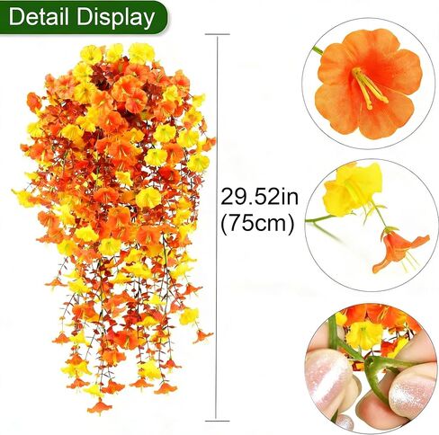 AirSun Artificial Morning Glory Flower Vines, 2pcs 15Feet Hanging Plants Silk Garland Fake Green Plant Home Garden Wall Fence Indoor Outdoor Wedding Birthday Decor in Kuwait