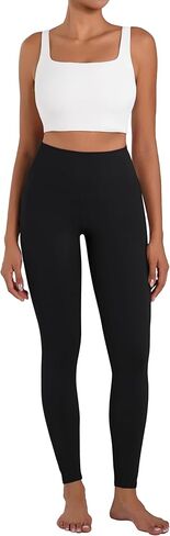 Sunzel Sunlissia High Waisted Leggings for Women with Pockets, Tummy Control Compression Yoga Pants, Workout Leggings for Gym, Running & Everyday Wear, 25" Inseam, Black, Small in Saudi Arabia