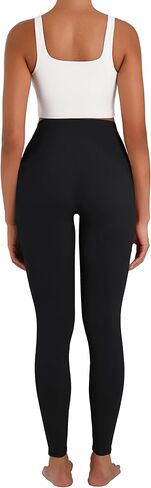 Sunzel Sunlissia High Waisted Leggings for Women with Pockets, Tummy Control Compression Yoga Pants, Workout Leggings for Gym, Running & Everyday Wear, 25" Inseam, Black, Small in Saudi Arabia