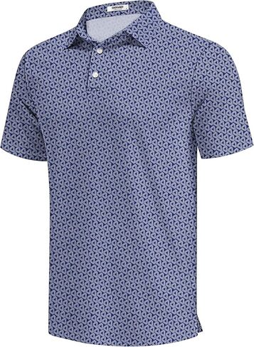COOFANDY Men's Short Sleeve Polo Shirts Quick Dry Performance Moisture Wicking Golf Shirts Casual Print Collared Shirt in Saudi Arabia