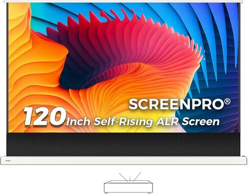 ScreenPro 100 بوصة شاشة عرض أرضية غير متوترة ، شاشة عرض آلي مزودة بمحركات مع شاشة مسرح منزلي عن بعد 16: 9 in Kuwait
