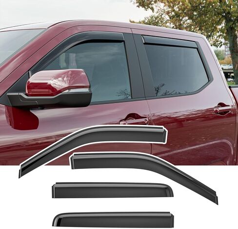 Xipoo Rain Difflector متوافق مع 2022-2025 Toyota Tundra Crewmax Window Window Deflector Revor Cover Placension for 2022 2023 2024 2025 Toyota Tundra Accessories in Kuwait