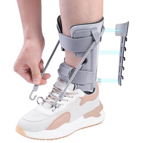 Pozpo Tech AFO Foot Drop Brace Splint, Adjustable Drop Foot Up Ankle Support for Walking with Shoes, Improve Walking Gait, Fits Right & Left, Women and Men - Black in Saudi Arabia