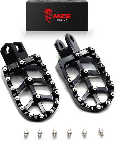 MZS Potorcycle Foot Pets ، Adventure Bike Footpeg Accessories MX Foot Peda Black متوافق مع DZR400S 00-24 / DRZ400SM 05-24 / DRZ400 00-04 / DRZ400E 00-07 / RM125 RM125 91-02 / RMX 250 93-98 in Saudi Arabia