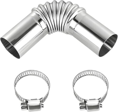 موصل أنبوب عادم أنبوب عادم أنبوب السيارات ، 25 ملم ، سخان قارب ديزل من الفولاذ المقاوم للصدأ مع 2 موصلات ، استبدال أنابيب عادم السيارات in Kuwait