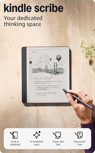 Like New Amazon Kindle Scribe (32 GB) - ملاحظاتك ومستنداتك وكتبك ، كل ذلك في مكان واحد. مع تلخيص دفتر AI المدمج. يتضمن القلم الممتاز - التنغستن in Saudi Arabia