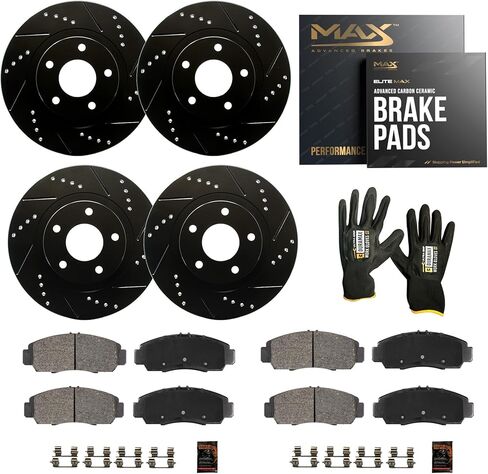 Max Advanced Brakes – ValueMAX Front & Rear Brake & Rotor Kit for Daily Driving – OE Brake Rotors & Ceramic Brake Pads – Fits 2009-2014 Subaru Impreza; 2009-2013 Forester in Kuwait