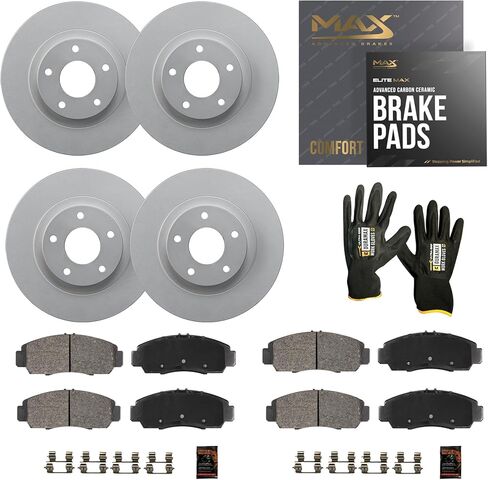 Max Advanced Brakes – ValueMAX Front & Rear Brake & Rotor Kit for Daily Driving – OE Brake Rotors & Ceramic Brake Pads – Fits 2009-2014 Subaru Impreza; 2009-2013 Forester in Kuwait