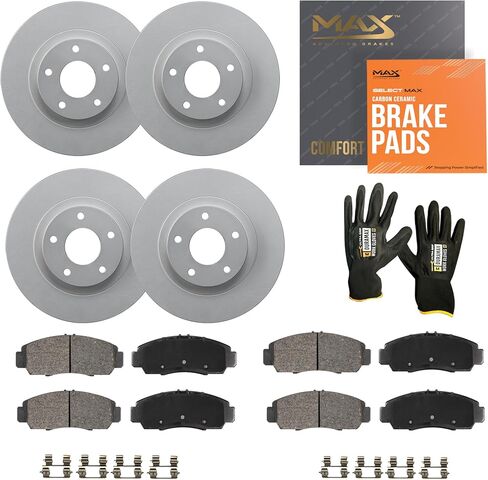 Max Advanced Brakes – ValueMAX Front & Rear Brake & Rotor Kit for Daily Driving – OE Brake Rotors & Ceramic Brake Pads – Fits 2009-2014 Subaru Impreza; 2009-2013 Forester in Kuwait