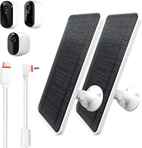 شاحن لوحة الطاقة الشمسية لكاميرا Arlo Essential/XL Spotlight ، كاميرا Arlo Essential 2K/2K XL ، مع كابل USB Micro 13 قدمًا وكابل Type-C وسبائك الألومنيوم القابل للتعديل ، شاحن لوحة الطاقة الشمسية (2 حزمة) in Kuwait