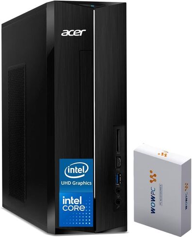 acer 2025 Aspire Desktop, 16GB RAM, 512GB PCIe SSD, Intel Processor, Ultra-Quiet Design, SD Card Reader, Dual 4K Monitor Support, USB-C, Wired Keyboard and Mouse, Windows 11 in Saudi Arabia
