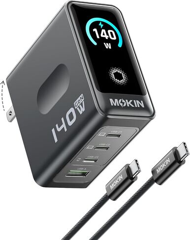 140W USB C Charger ، GAN LAPTOP ACRGER PD3.1 PPS 4-PORT MULTI-DEGEDCHER TARGING ، محول طاقة USB C ، شاشة تعمل باللمس البديه in Saudi Arabia